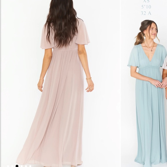 Show Me Your MuMu - Emily Empire Maxi Dress ~ Soft Beige Chiffon - Size Small - Picture 4 of 4